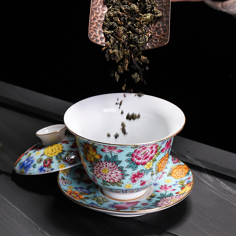 HMLOVE White Porcelain Sancai  - đánh giá và giá Matcha Bowl Chawan