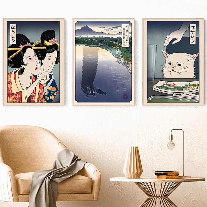 Japanese Ukiyoe Style Poster P - đánh giá và giá Japanese Lifestyle At Home