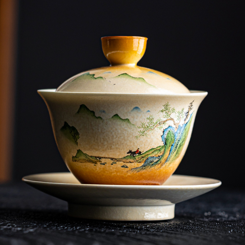 Grass and Wood Ceramic Gaiwan, - đánh giá và giá Matcha Bowl Chawan